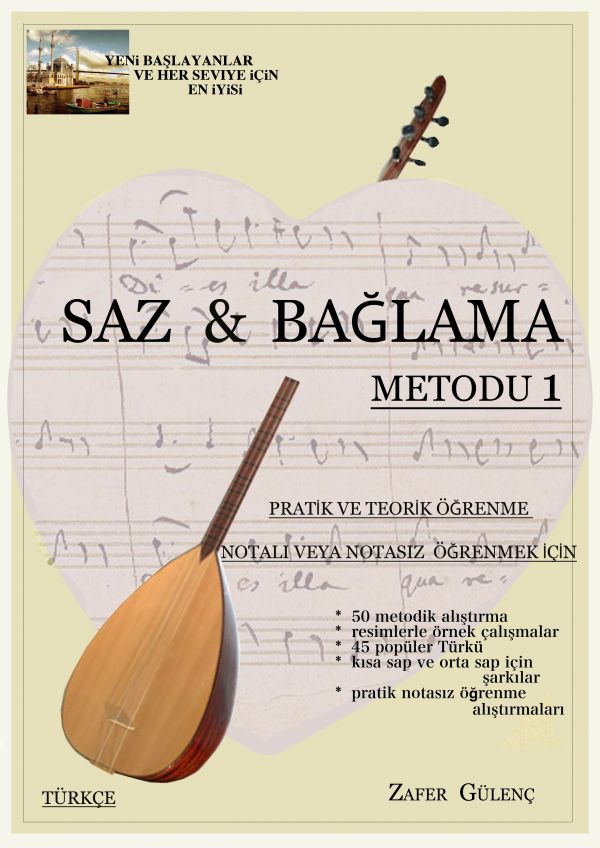 Baglama methode tukse, turkse muziek instrument boek saz methode