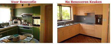 Keukenrenovatie en keukendeurtjes vervangen- keukenblad vernieuwen