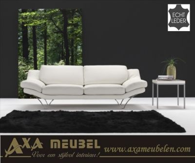 Metalen poten leder bank AXA meubel den haag breda rotterdam