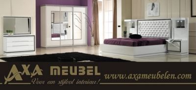 Hoogglans wit avantgarde swarovskisteen slaapkamers meubelen