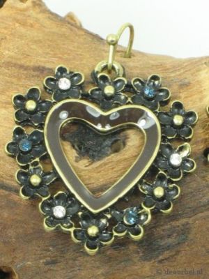  Mooie bronskleurige oorbellen met kleine strassteentjes