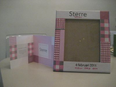 Fotolijstje handbeschilderd, origineel kraamcadeau met naam 