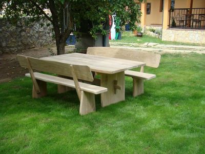 Houten tuinset van massief eiken