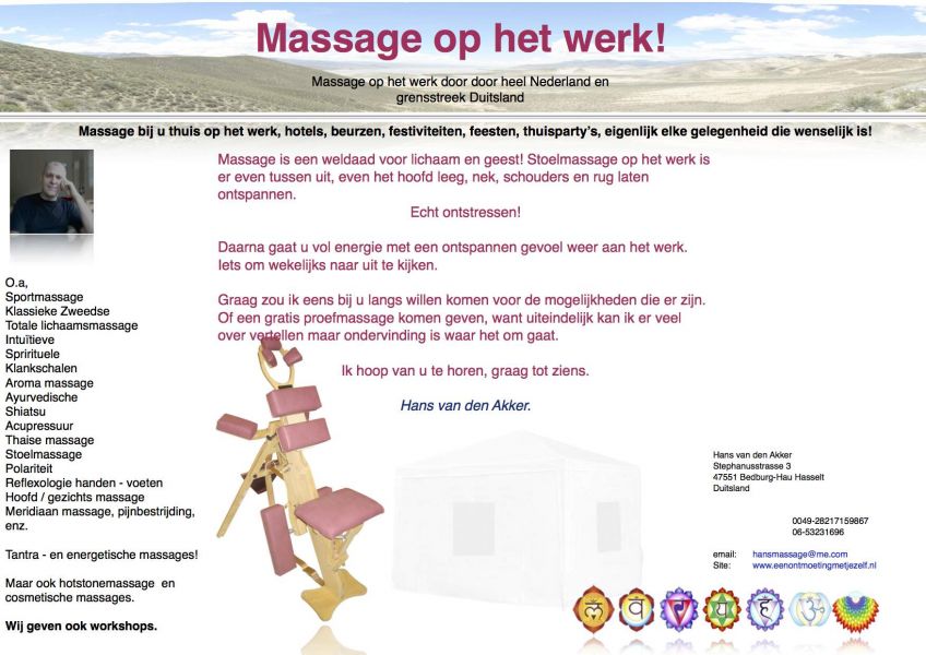 Ontspanningsmassage en workshops bij u thuis!