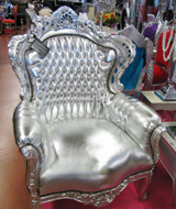 Barok Fauteuil Zilver/Zebra ..Ook Online Bestelbaar