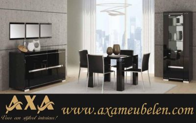 swarovski moderne hoogglans zwart woonkamer meubel led licht