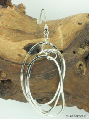 Zilverkleurige gedraaide metalen oorbellen 