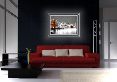 Posters in design-lijsten met full background led verlichting, slechts 11mm.dik