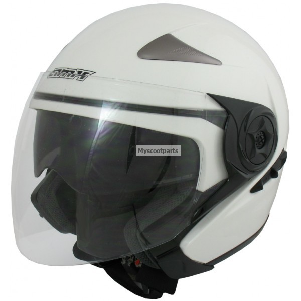 AWAX jethelm dubbel vizier glans wit NU €79,95