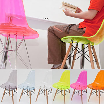 Eames GHOST chair, transparant DSW en DSR  