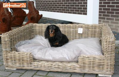 Luxe rotan hondenmanden, hondenbanken, hondenbedden