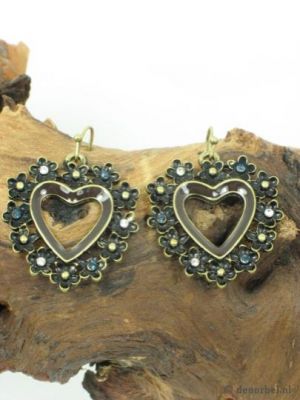  Mooie bronskleurige oorbellen met kleine strassteentjes